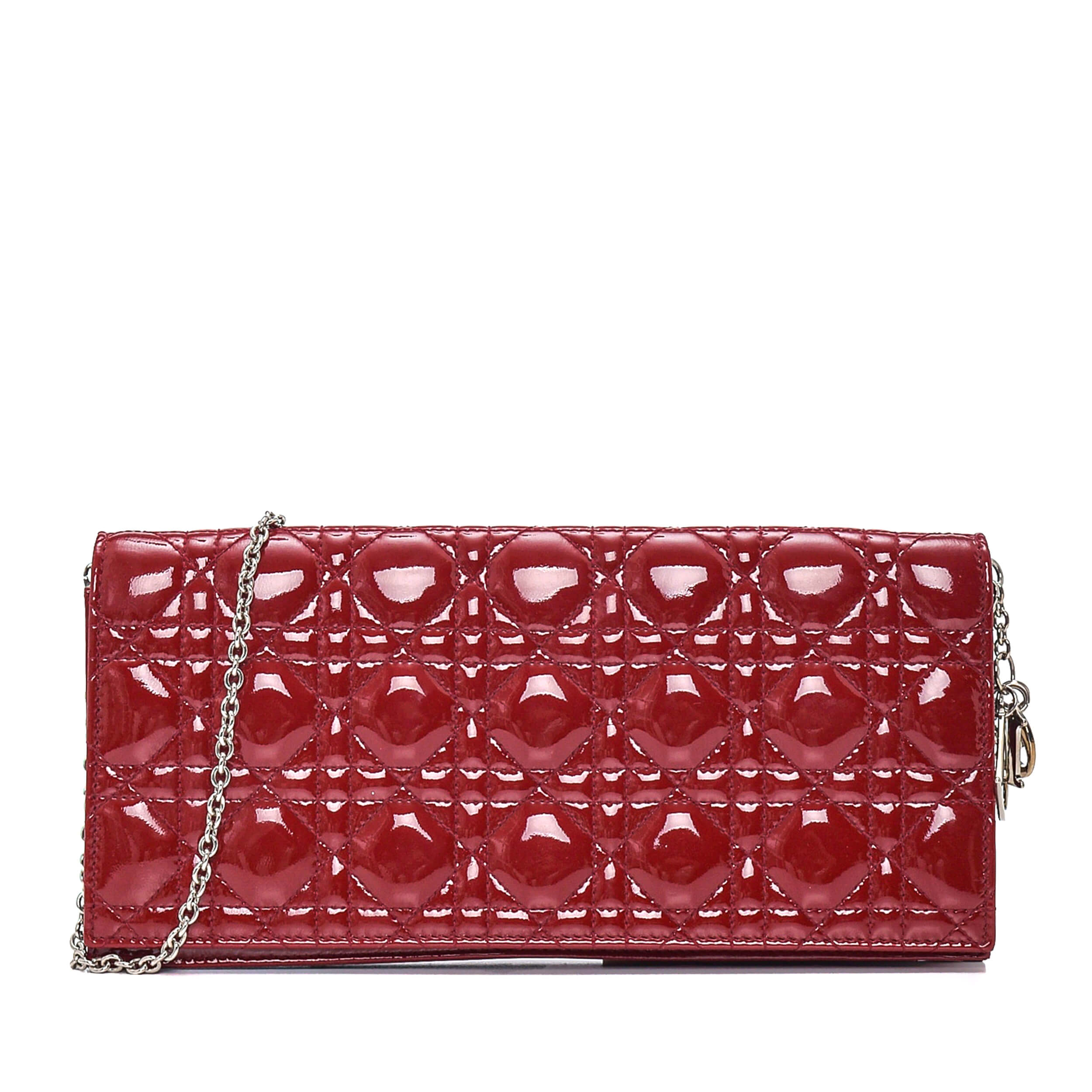 Christian Dior - Cherry Cannage Patent Leather Long Wallet On Chain  